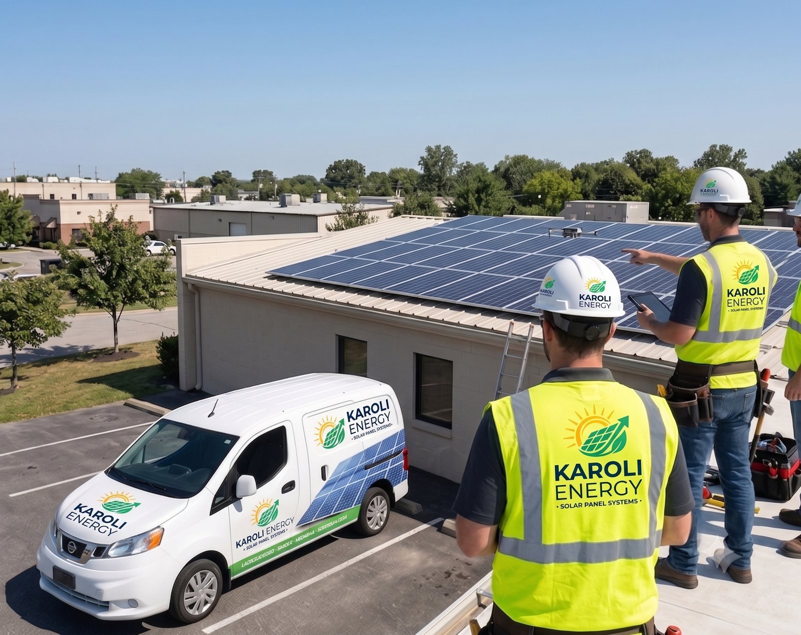 Karoli Energy team on a project planning site visit